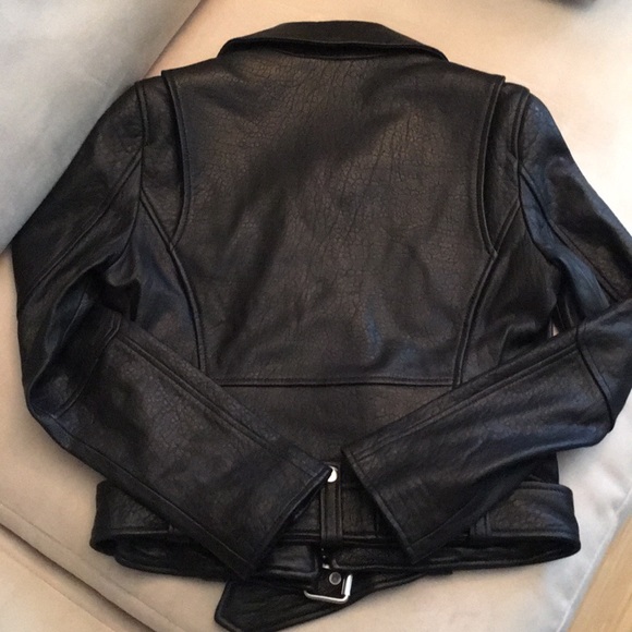 Current/Elliott Black Leather Moto Jacket - Picture 8 of 8
